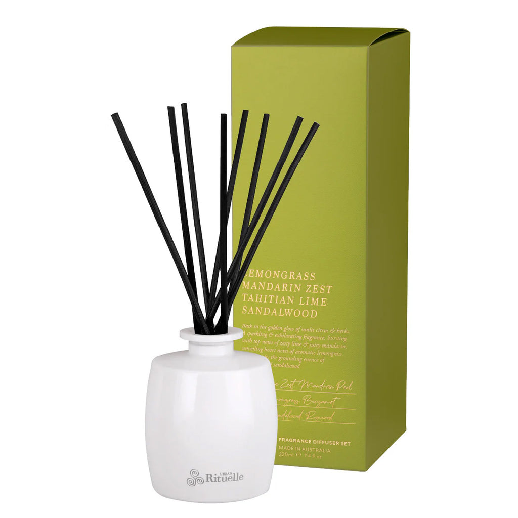 Diffuser Set - Lemongrass, Mandarin Zest, Tahitian Lime, Sandalwood